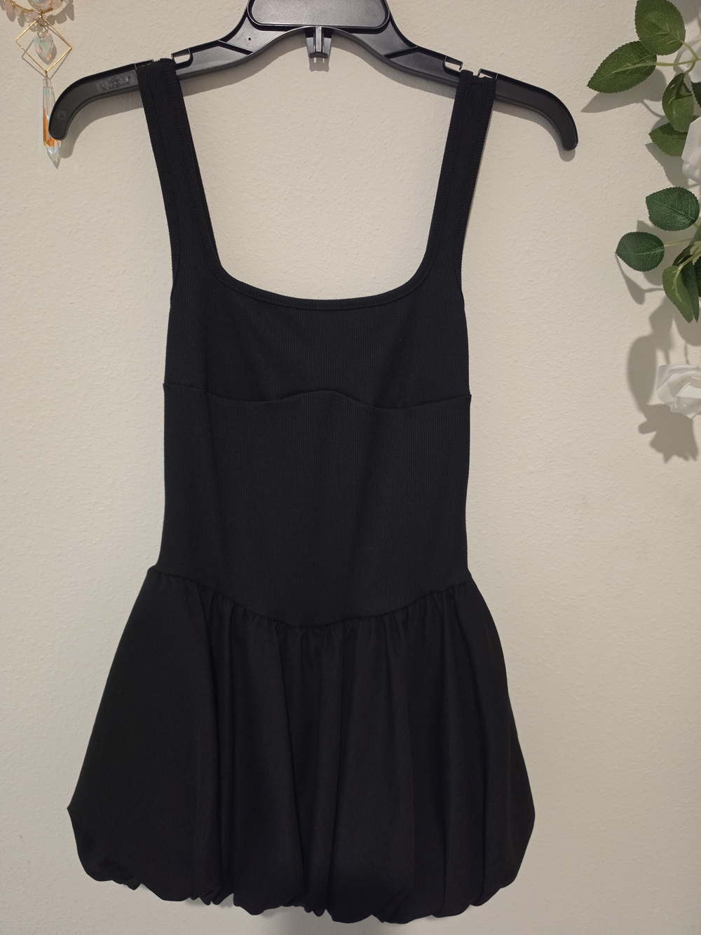 Kids Black Bubble Hem One-Piece Swimsuit